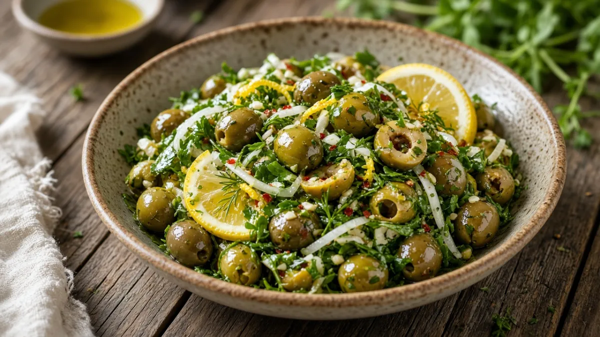 Gurme Yeşil Zeytin Salatası
