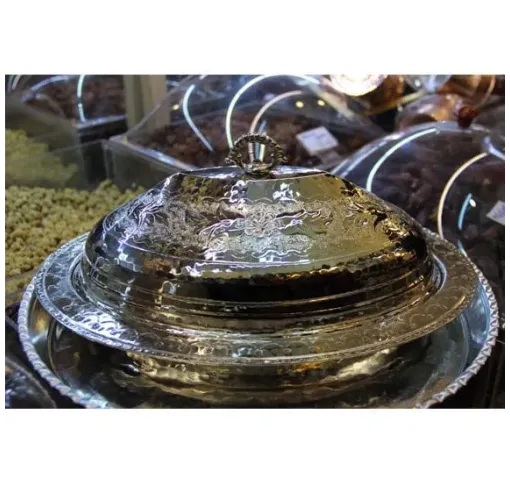 Kapaklı Bakır Servis Tabağı (1 Adet)