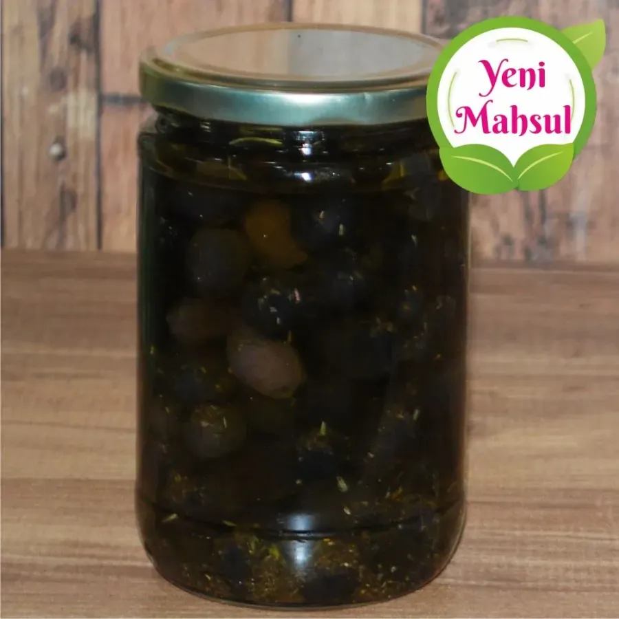 Köy Attunu Sele Soslu Siyah Zeytin Yağlı Cam Kavanoz 600 Gr