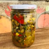 Köz Biberli Mantarlı Yeşil Zeytin Mezesi 600 Gr 